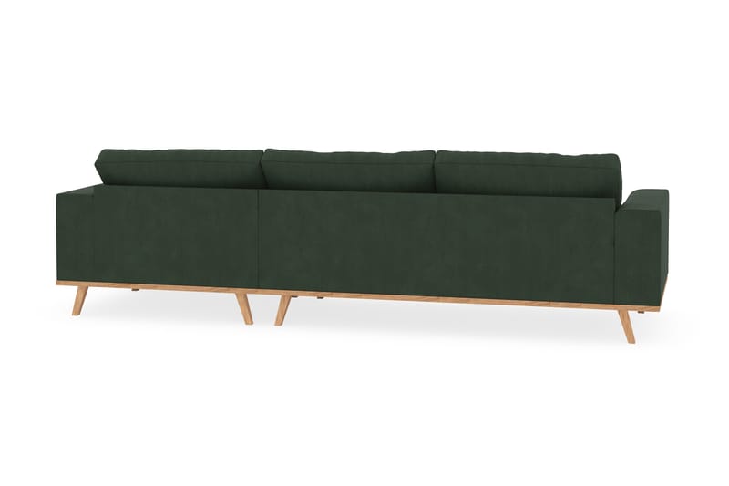 Copenhagen 4-seters Høyrevendt L-formet Divansofa i Manchester - Mørk grønn - Møbler - Sofaer - Sofaer med sjeselong - 4 seters sofa med divan