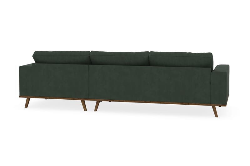 Copenhagen 4-seters Høyrevendt L-formet Divansofa i Manchester - Mørk grønn - Møbler - Sofaer - Sofaer med sjeselong - 4 seters sofa med divan