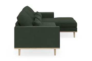 Copenhagen 4-seters Høyrevendt L-formet Divansofa i Manchester - Mørk grønn - Møbler - Sofaer - Sofaer med sjeselong - 4 seters sofa med divan