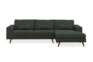 Copenhagen 4-seters Høyrevendt L-formet Divansofa i Manchester - Mørk grønn - Møbler - Sofaer - Sofaer med sjeselong - 4 seters sofa med divan