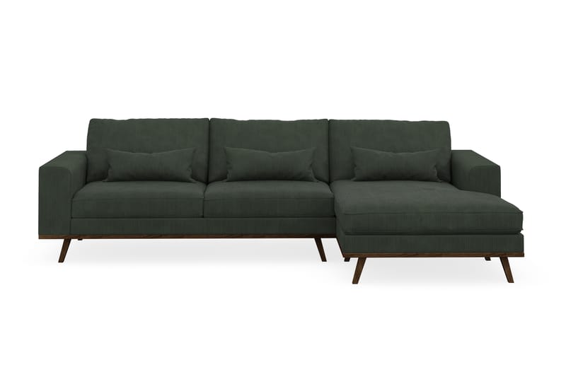 Copenhagen 4-seters Høyrevendt L-formet Divansofa i Manchester - Mørk grønn - Møbler - Sofaer - Sofaer med sjeselong - 4 seters sofa med divan