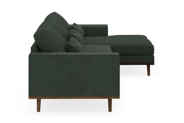 Copenhagen 4-seters Høyrevendt L-formet Divansofa i Manchester - Mørk grønn - Møbler - Sofaer - Sofaer med sjeselong - 4 seters sofa med divan
