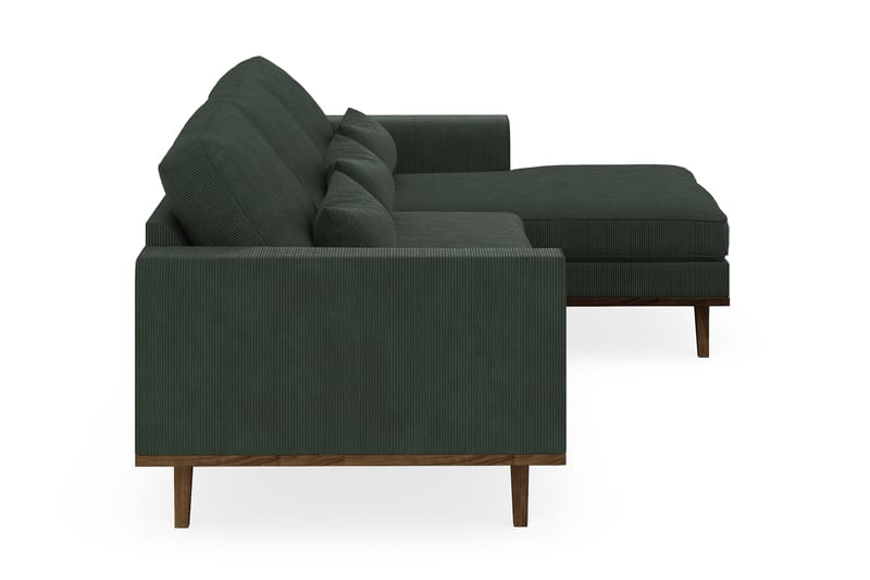 Copenhagen 4-seters Høyrevendt L-formet Divansofa i Manchester - Mørk grønn - Møbler - Sofaer - Sofaer med sjeselong - 4 seters sofa med divan