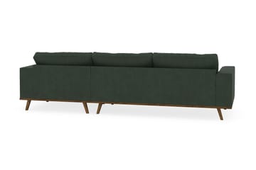 Copenhagen 4-seters Høyrevendt L-formet Divansofa i Manchester - Mørk grønn - Møbler - Sofaer - Sofaer med sjeselong - 4 seters sofa med divan