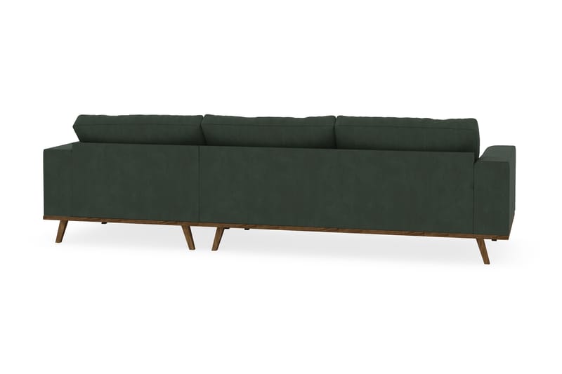 Copenhagen 4-seters Høyrevendt L-formet Divansofa i Manchester - Mørk grønn - Møbler - Sofaer - Sofaer med sjeselong - 4 seters sofa med divan