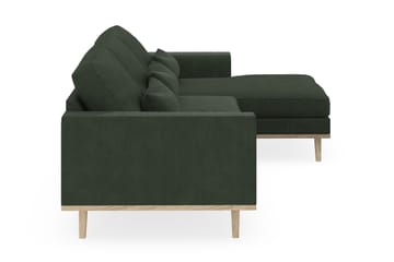 Copenhagen 4-seters Høyrevendt L-formet Divansofa i Manchester - Mørk grønn - Møbler - Sofaer - Sofaer med sjeselong - 4 seters sofa med divan