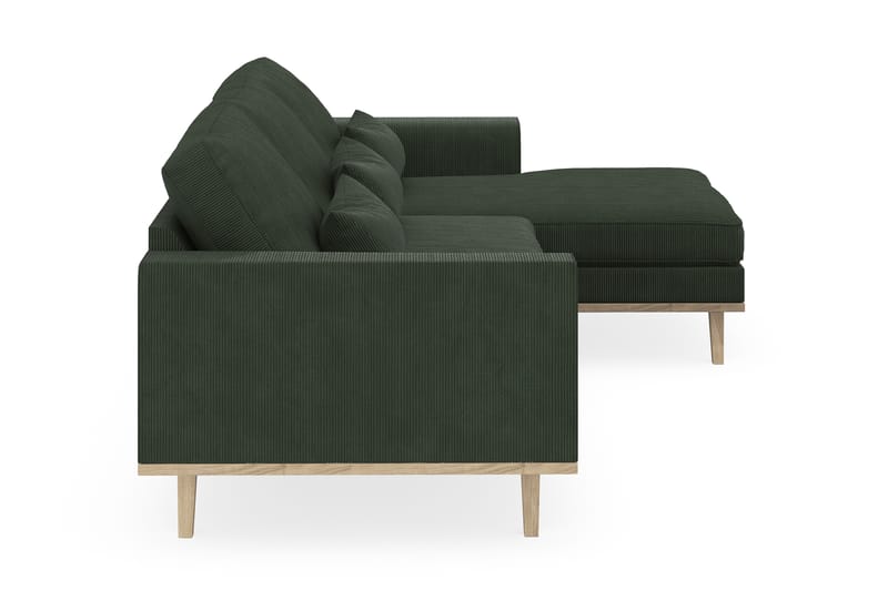 Copenhagen 4-seters Høyrevendt L-formet Divansofa i Manchester - Mørk grønn - Møbler - Sofaer - Sofaer med sjeselong - 4 seters sofa med divan