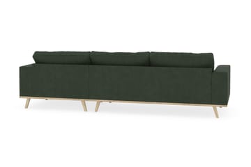 Copenhagen 4-seters Høyrevendt L-formet Divansofa i Manchester - Mørk grønn - Møbler - Sofaer - Sofaer med sjeselong - 4 seters sofa med divan