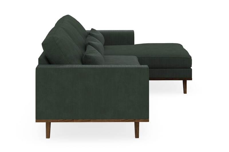 Copenhagen 4-seters Høyrevendt L-formet Divansofa i Manchester - Mørk grønn - Møbler - Sofaer - Sofaer med sjeselong - 4 seters sofa med divan