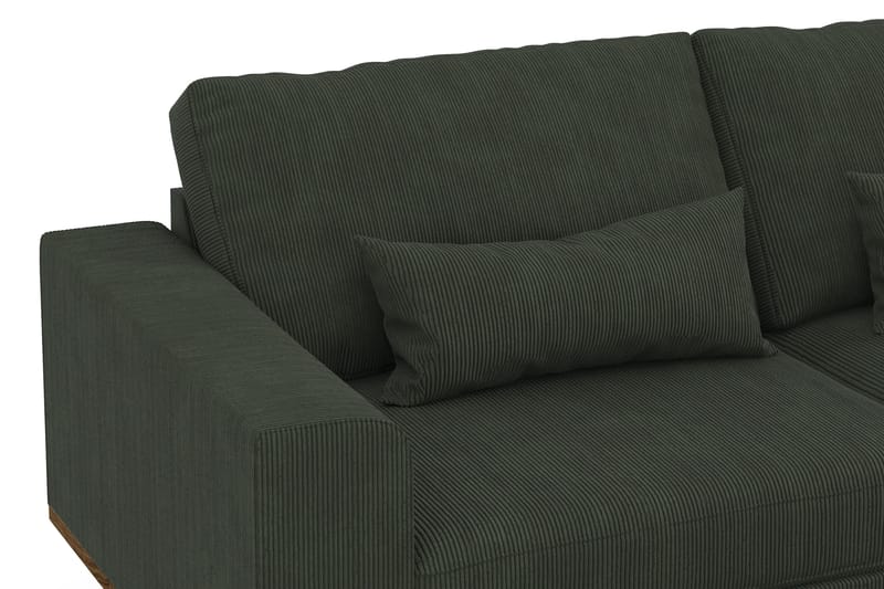 Copenhagen 4-seters Høyrevendt L-formet Divansofa i Manchester - Mørk grønn - Møbler - Sofaer - Sofaer med sjeselong - 4 seters sofa med divan
