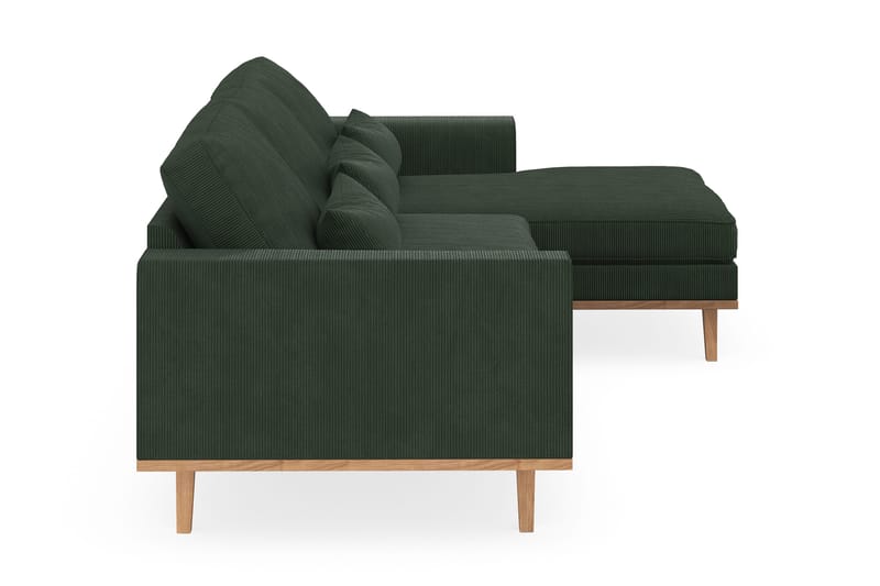 Copenhagen 4-seters Høyrevendt L-formet Divansofa i Manchester - Mørk grønn - Møbler - Sofaer - Sofaer med sjeselong - 4 seters sofa med divan