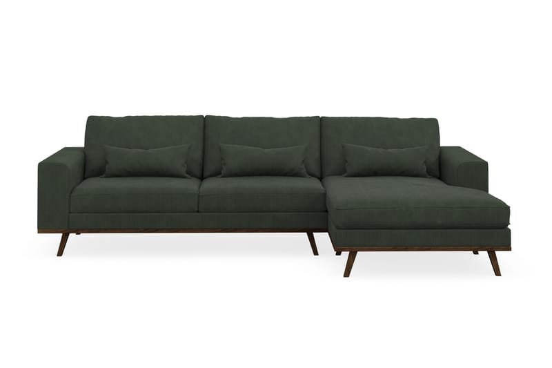 Copenhagen 4-seters Høyrevendt L-formet Divansofa i Manchester - Mørk grønn - Møbler - Sofaer - Sofaer med sjeselong - 4 seters sofa med divan