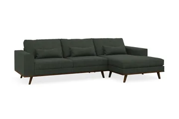 Copenhagen 4-seters Høyrevendt L-formet Divansofa i Manchester - Mørk grønn - Møbler - Sofaer - Sofaer med sjeselong - 4 seters sofa med divan