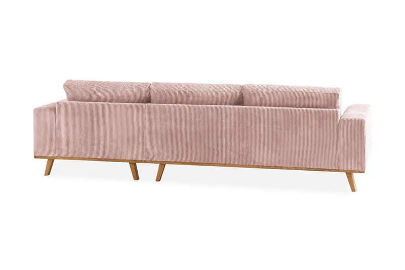 Copenhagen 4-seters Høyrevendt L-formet Divansofa i Manchester - Rosa - Møbler - Sofaer - Sofaer med sjeselong - 4 seters sofa med divan