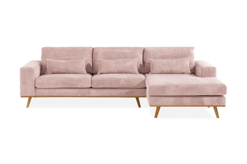 Copenhagen 4-seters Høyrevendt L-formet Divansofa i Manchester - Rosa - Møbler - Sofaer - Sofaer med sjeselong - 4 seters sofa med divan