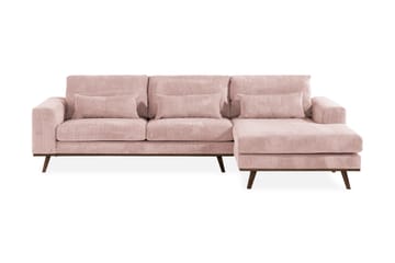 Copenhagen 4-seters Høyrevendt L-formet Divansofa i Manchester - Rosa - Møbler - Sofaer - Sofaer med sjeselong - 4 seters sofa med divan