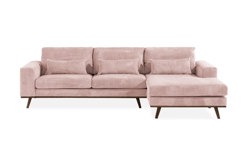 Copenhagen 4-seters Høyrevendt L-formet Divansofa i Manchester - Rosa - Møbler - Sofaer - Sofaer med sjeselong - 4 seters sofa med divan