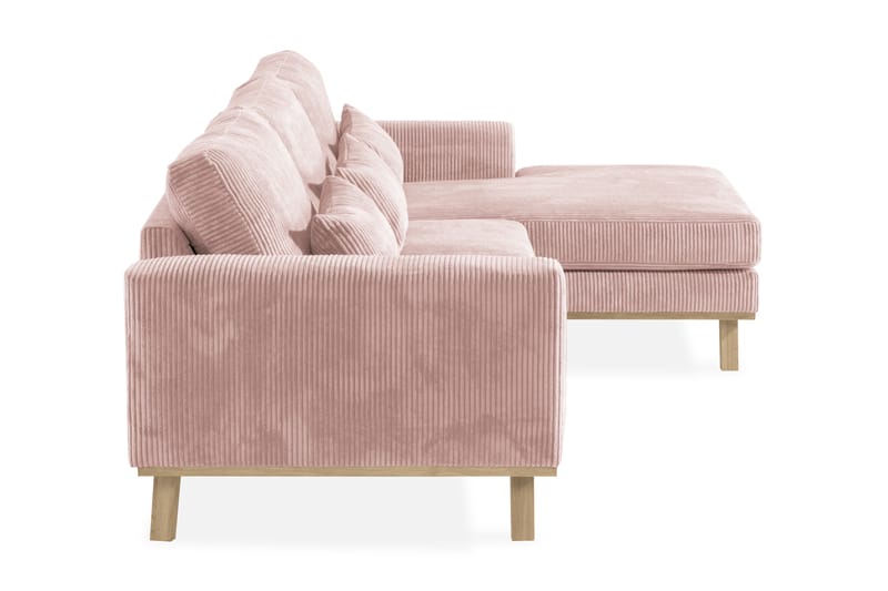 Copenhagen 4-seters Høyrevendt L-formet Divansofa i Manchester - Rosa - Møbler - Sofaer - Sofaer med sjeselong - 4 seters sofa med divan