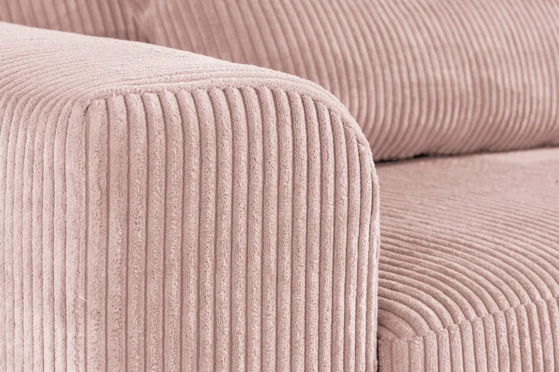Copenhagen 4-seters Høyrevendt L-formet Divansofa i Manchester - Rosa - Møbler - Sofaer - Sofaer med sjeselong - 4 seters sofa med divan