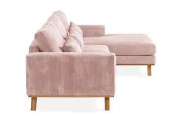 Copenhagen 4-seters Høyrevendt L-formet Divansofa i Manchester - Rosa - Møbler - Sofaer - Sofaer med sjeselong - 4 seters sofa med divan