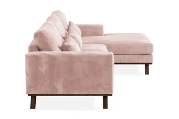 Copenhagen 4-seters Høyrevendt L-formet Divansofa i Manchester - Rosa - Møbler - Sofaer - Sofaer med sjeselong - 4 seters sofa med divan