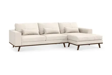 Copenhagen 4-seters Høyrevendt L-formet Divansofa i Stoff - Beige - Møbler - Sofaer - Sofaer med sjeselong - 4 seters sofa med divan