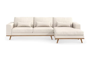 Copenhagen 4-seters Høyrevendt L-formet Divansofa i Stoff - Beige - Møbler - Sofaer - Sofaer med sjeselong - 4 seters sofa med divan