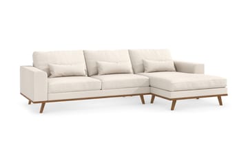 Copenhagen 4-seters Høyrevendt L-formet Divansofa i Stoff - Beige - Møbler - Sofaer - Sofaer med sjeselong - 4 seters sofa med divan