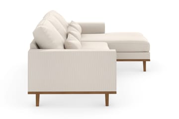 Copenhagen 4-seters Høyrevendt L-formet Divansofa i Stoff - Beige - Møbler - Sofaer - Sofaer med sjeselong - 4 seters sofa med divan