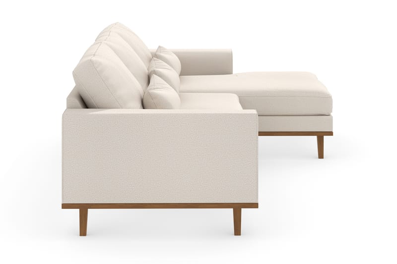 Copenhagen 4-seters Høyrevendt L-formet Divansofa i Stoff - Beige - Møbler - Sofaer - Sofaer med sjeselong - 4 seters sofa med divan