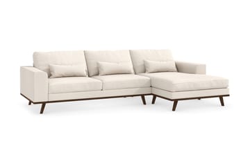 Copenhagen 4-seters Høyrevendt L-formet Divansofa i Stoff - Beige - Møbler - Sofaer - Sofaer med sjeselong - 4 seters sofa med divan