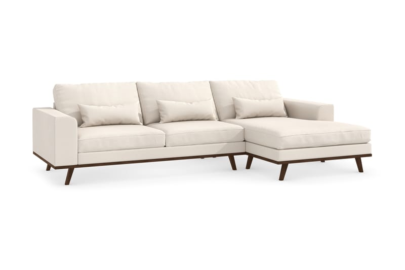 Copenhagen 4-seters Høyrevendt L-formet Divansofa i Stoff - Beige - Møbler - Sofaer - Sofaer med sjeselong - 4 seters sofa med divan