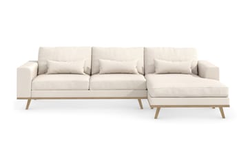 Copenhagen 4-seters Høyrevendt L-formet Divansofa i Stoff - Beige - Møbler - Sofaer - Sofaer med sjeselong - 4 seters sofa med divan