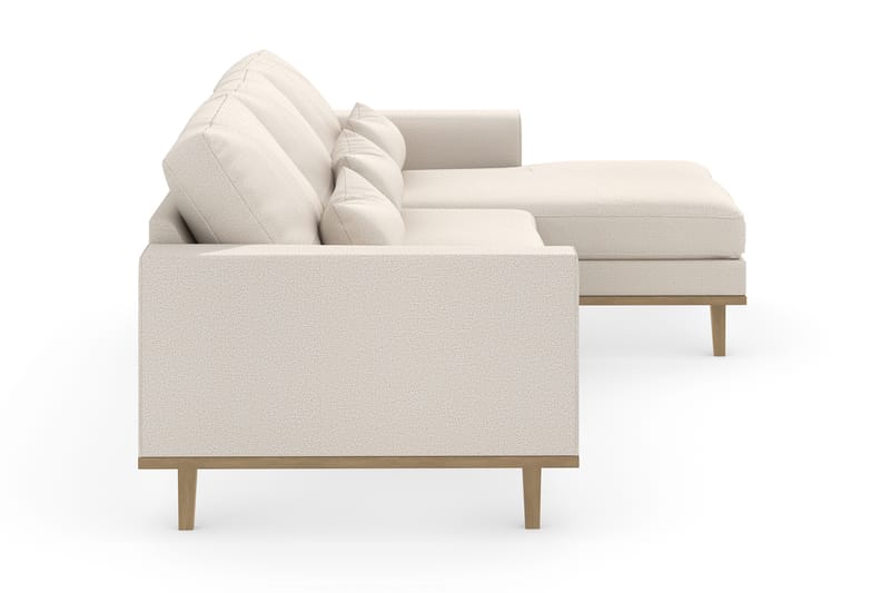 Copenhagen 4-seters Høyrevendt L-formet Divansofa i Stoff - Beige - Møbler - Sofaer - Sofaer med sjeselong - 4 seters sofa med divan