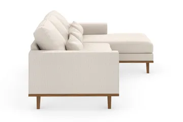 Copenhagen 4-seters Høyrevendt L-formet Divansofa i Stoff - Beige - Møbler - Sofaer - Sofaer med sjeselong - 4 seters sofa med divan