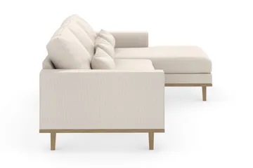 Copenhagen 4-seters Høyrevendt L-formet Divansofa i Stoff - Beige - Møbler - Sofaer - Sofaer med sjeselong - 4 seters sofa med divan