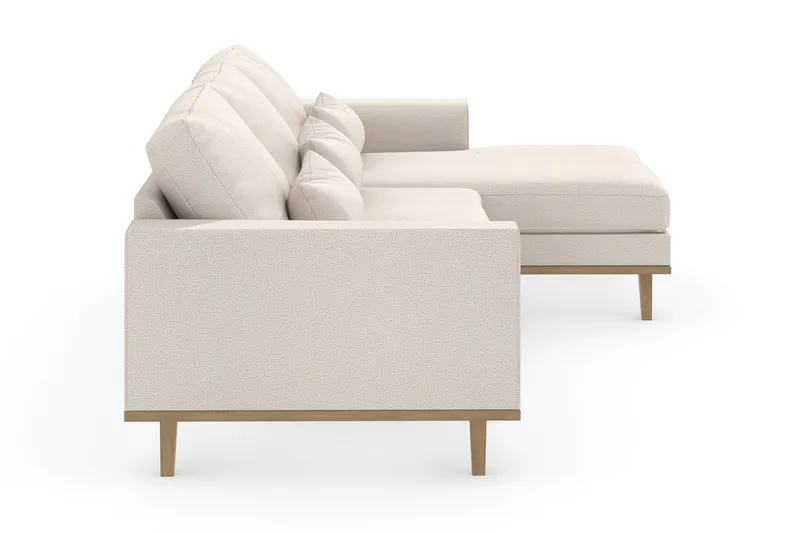 Copenhagen 4-seters Høyrevendt L-formet Divansofa i Stoff - Beige - Møbler - Sofaer - Sofaer med sjeselong - 4 seters sofa med divan