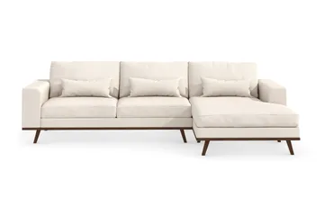 Copenhagen 4-seters Høyrevendt L-formet Divansofa i Stoff - Beige - Møbler - Sofaer - Sofaer med sjeselong - 4 seters sofa med divan