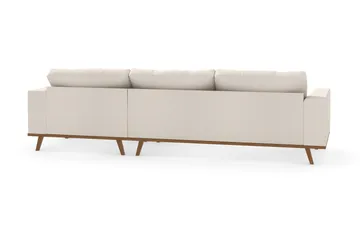 Copenhagen 4-seters Høyrevendt L-formet Divansofa i Stoff - Beige - Møbler - Sofaer - Sofaer med sjeselong - 4 seters sofa med divan
