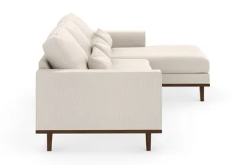 Copenhagen 4-seters Høyrevendt L-formet Divansofa i Stoff - Beige - Møbler - Sofaer - Sofaer med sjeselong - 4 seters sofa med divan