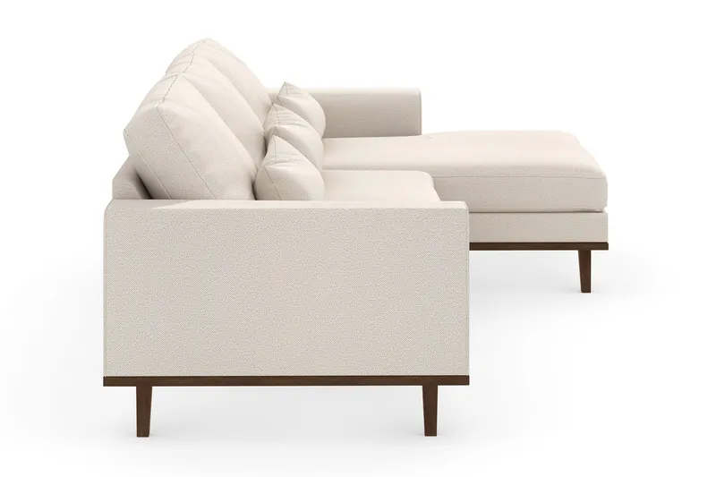 Copenhagen 4-seters Høyrevendt L-formet Divansofa i Stoff - Beige - Møbler - Sofaer - Sofaer med sjeselong - 4 seters sofa med divan