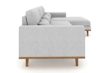 Copenhagen 4-seters Høyrevendt L-formet Divansofa i Stoff - Grå - Møbler - Sofaer - Sofaer med sjeselong - 4 seters sofa med divan