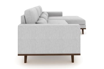 Copenhagen 4-seters Høyrevendt L-formet Divansofa i Stoff - Grå - Møbler - Sofaer - Sofaer med sjeselong - 4 seters sofa med divan