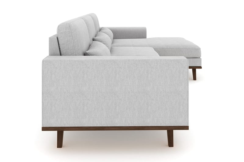 Copenhagen 4-seters Høyrevendt L-formet Divansofa i Stoff - Grå - Møbler - Sofaer - Sofaer med sjeselong - 4 seters sofa med divan