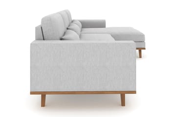 Copenhagen 4-seters Høyrevendt L-formet Divansofa i Stoff - Grå - Møbler - Sofaer - Sofaer med sjeselong - 4 seters sofa med divan