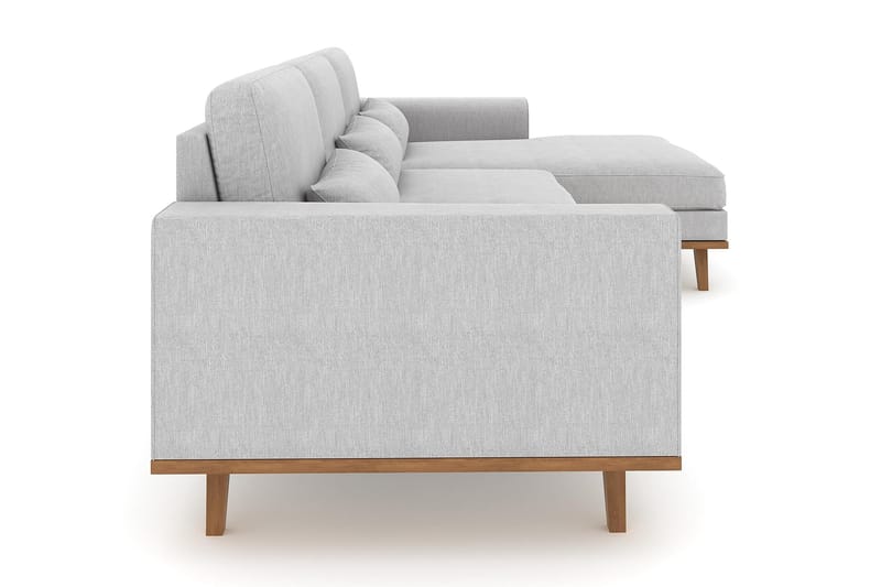 Copenhagen 4-seters Høyrevendt L-formet Divansofa i Stoff - Grå - Møbler - Sofaer - Sofaer med sjeselong - 4 seters sofa med divan