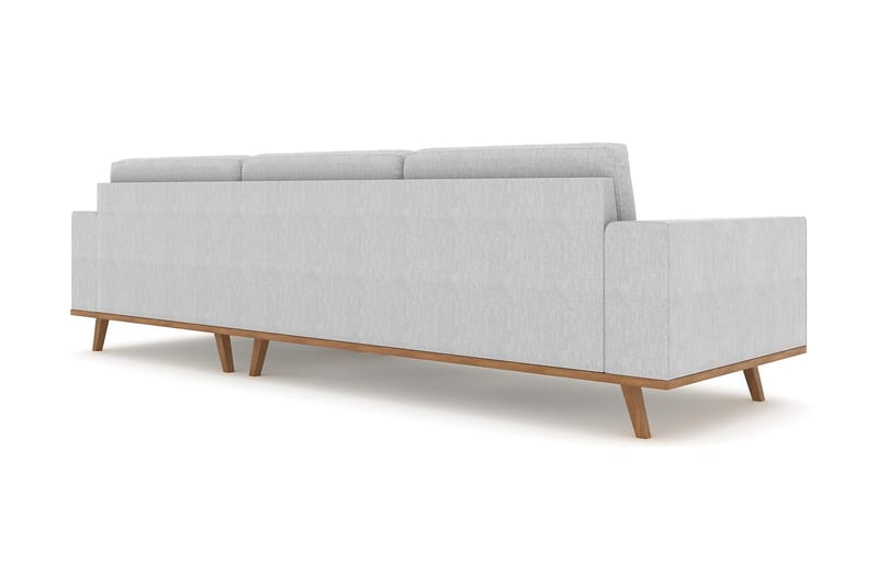 Copenhagen 4-seters Høyrevendt L-formet Divansofa i Stoff - Grå - Møbler - Sofaer - Sofaer med sjeselong - 4 seters sofa med divan