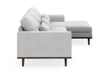 Copenhagen 4-seters Høyrevendt L-formet Divansofa i Stoff - Lys grå - Møbler - Sofaer - Sofaer med sjeselong - 4 seters sofa med divan