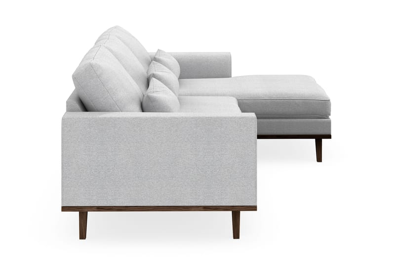 Copenhagen 4-seters Høyrevendt L-formet Divansofa i Stoff - Lys grå - Møbler - Sofaer - Sofaer med sjeselong - 4 seters sofa med divan