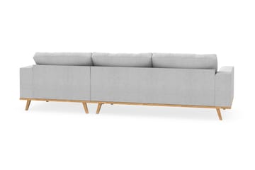 Copenhagen 4-seters Høyrevendt L-formet Divansofa i Stoff - Lys grå - Møbler - Sofaer - Sofaer med sjeselong - 4 seters sofa med divan